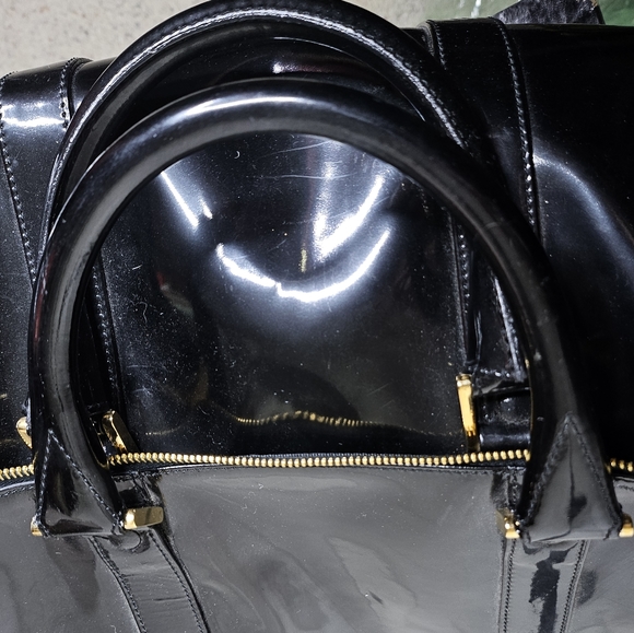 Chanel Timeless Black Patent Boston Travel Duffle Bag Weekender 24kGold Hardware - Picture 9 of 13